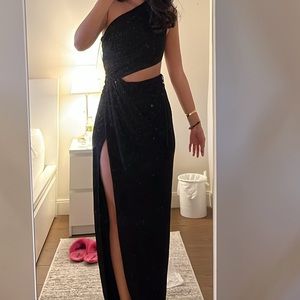 NWOT never worn Ronny Kobo Collection Black One-Shoulder Maxi Dress